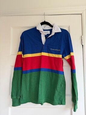 Province of Canada Multicolor Stripe Rugby Shirt - Blue/Red/Green